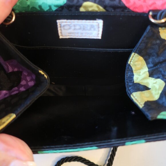 Womens O'dea Black Multicolor Design Clutch Shoulder Handbag * - Picture 7 of 7
